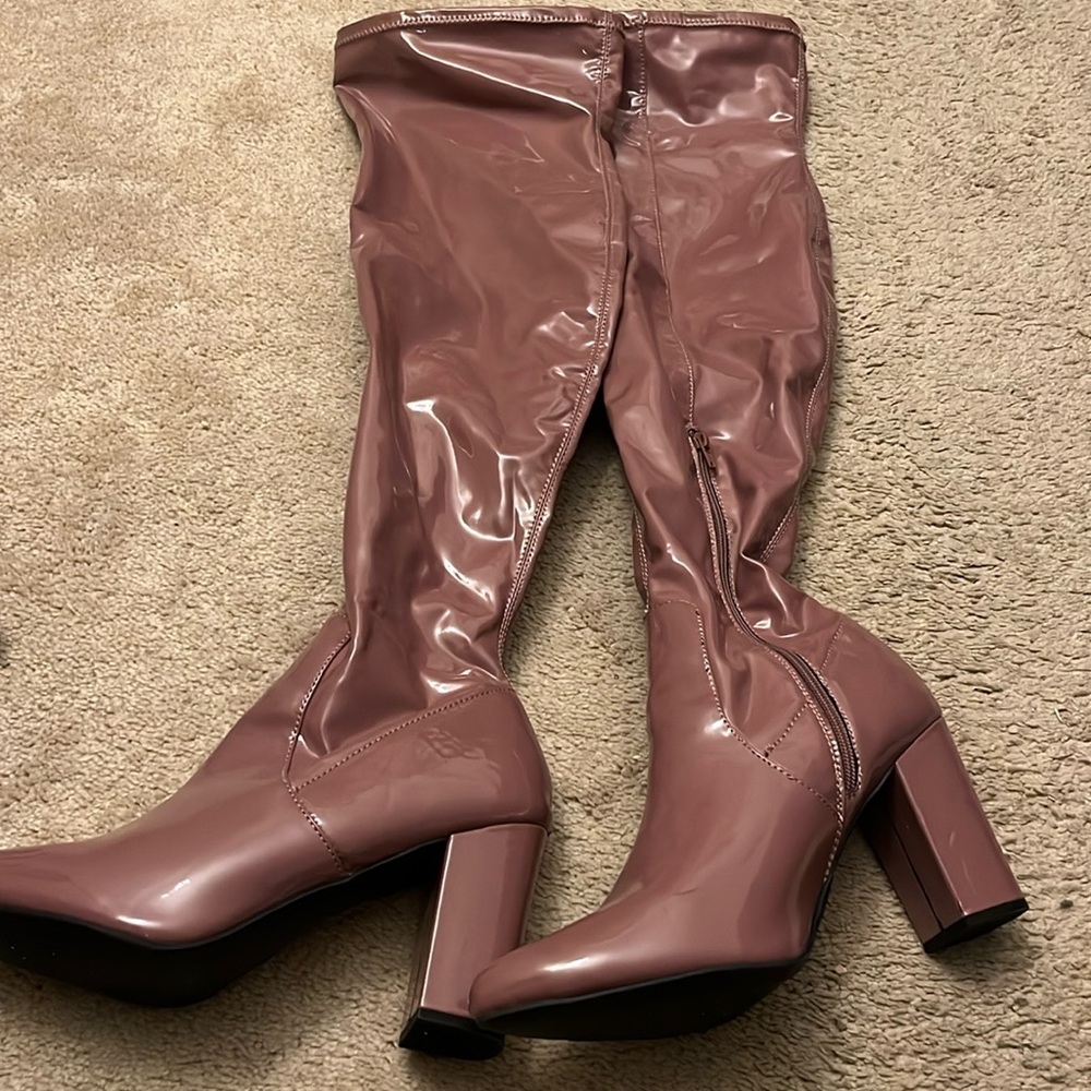 Pink Over The Knee Boots